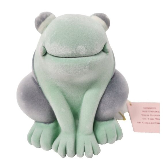 Simson Giftware Felt Covered Frog Wearing Overalls Coin Bank Figural Col… - Picture 1 of 11